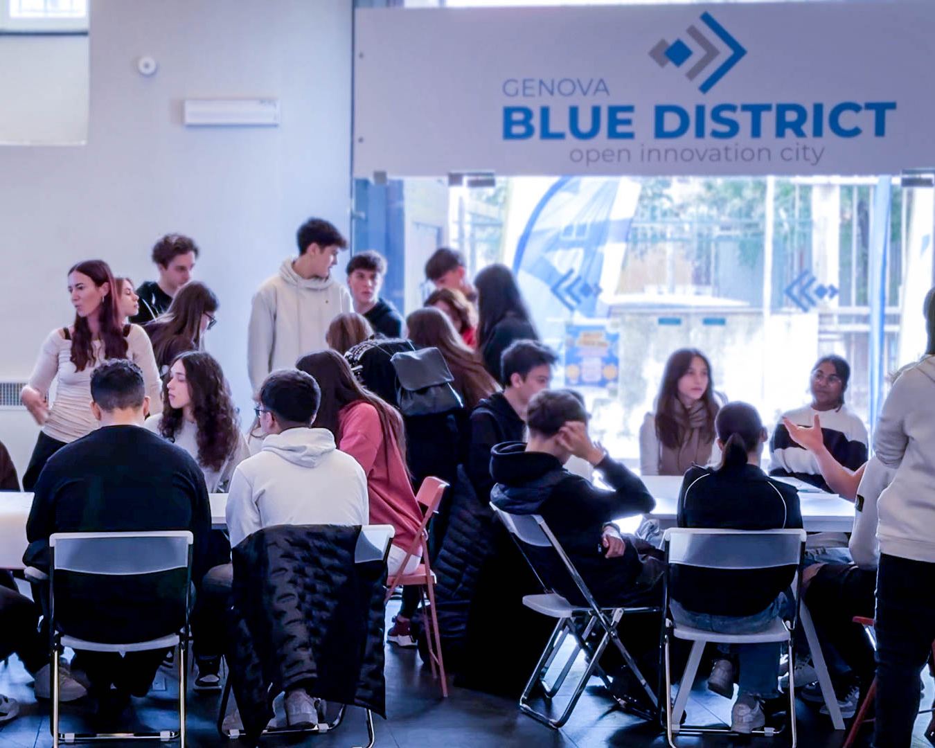 Students at the Blue District Genova